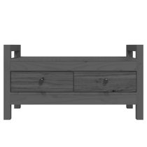 Lorman Wooden Hallway Seating Bench With 2 Drawers In Grey