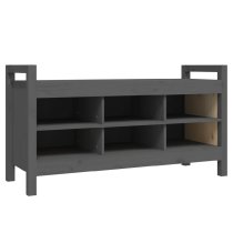 Lorman Wooden Shoe Storage Bench With 6 Shelves In Grey