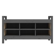 Lorman Wooden Shoe Storage Bench With 6 Shelves In Grey