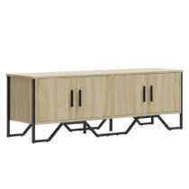 Louisa Wooden TV Stand With 4 Doors In Sonoma Oak