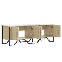 Louisa Wooden TV Stand With 4 Doors In Sonoma Oak