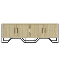 Louisa Wooden TV Stand With 4 Doors In Sonoma Oak