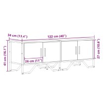 Louisa Wooden TV Stand With 4 Doors In Sonoma Oak