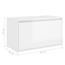 Florence High Gloss Hallway Seating Bench In White