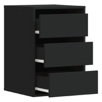 Flint Wooden Chest Of 3 Drawers In Black