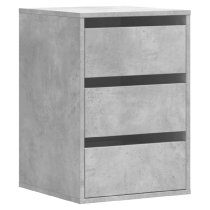 Flint Wooden Chest Of 3 Drawers In Concrete Grey