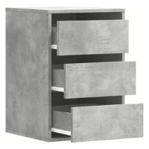 Flint Wooden Chest Of 3 Drawers In Concrete Grey