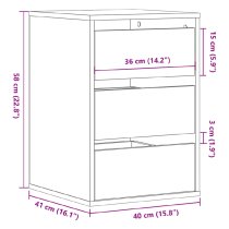 Flint Wooden Chest Of 3 Drawers In Concrete Grey