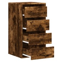 Flint Wooden Chest Of 4 Drawers In Smoked Oak