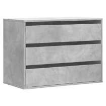 Fontana Wooden Chest Of 3 Drawers In Concrete Grey