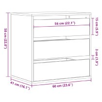 Amarillo Wooden Chest OF 3 Drawers In Sonoma Oak