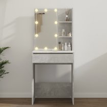 Amherst Wooden Dressing Table In Concrete Grey With LED Lights