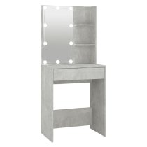 Amherst Wooden Dressing Table In Concrete Grey With LED Lights