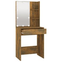 Amherst Wooden Dressing Table In Smoked Oak With LED Lights