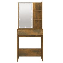 Amherst Wooden Dressing Table In Smoked Oak With LED Lights