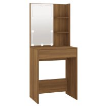 Amherst Wooden Dressing Table In Brown Oak With LED Lights