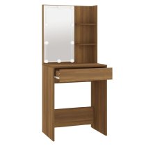 Amherst Wooden Dressing Table In Brown Oak With LED Lights