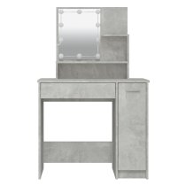 Aurora Wooden Dressing Table In Concrete Grey With LED Lights