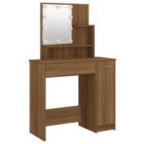 Aurora Wooden Dressing Table In Brown Oak With LED Lights