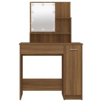 Aurora Wooden Dressing Table In Brown Oak With LED Lights