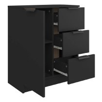 Anaheim Wooden Sideboard With 1 Door 3 Drawers In Black