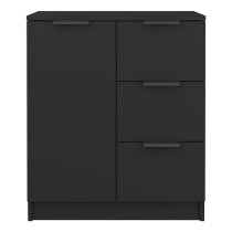 Anaheim Wooden Sideboard With 1 Door 3 Drawers In Black