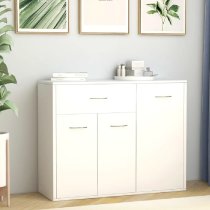 Camino Wooden Sideboard With 3 Doors 1 Drawer In White