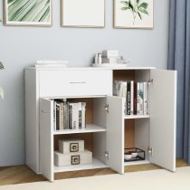 Camino Wooden Sideboard With 3 Doors 1 Drawer In White