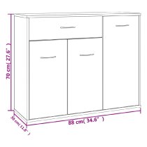 Camino Wooden Sideboard With 3 Doors 1 Drawer In White