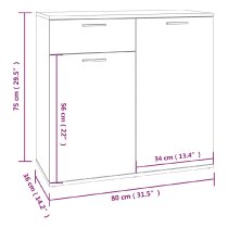 Calhoun High Gloss Sideboard With 2 Doors 1 Drawer In White