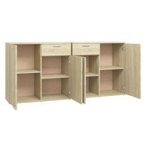 Calhoun Wooden Sideboard With 4 Doors 2 Drawers In Sonoma Oak