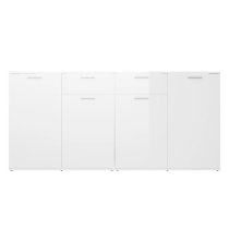 Calhoun High Gloss Sideboard With 4 Doors 2 Drawers In White