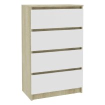 Calgary Wooden Chest Of 4 Drawers In White And Oak