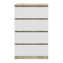 Calgary Wooden Chest Of 4 Drawers In White And Oak