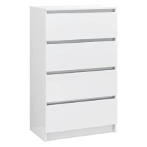 Calgary High Gloss Chest Of 4 Drawers In White