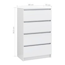 Calgary High Gloss Chest Of 4 Drawers In White