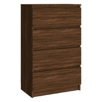 Calgary Wooden Chest Of 4 Drawers In Brown Oak