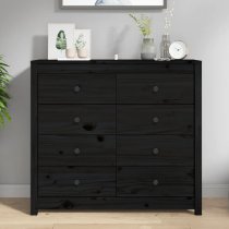 Abilene Wooden Chest Of 8 Drawers In Black