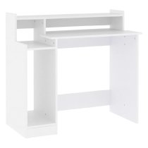 Acampo Wooden Laptop Desk In White With LED Lights