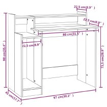 Acampo Wooden Laptop Desk In White With LED Lights