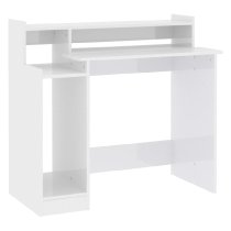 Acampo High Gloss Laptop Desk In White With LED Lights