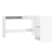 Aberdeen High Gloss Laptop Desk Corner In White