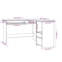 Aberdeen High Gloss Laptop Desk Corner In White