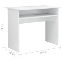 Angleton High Gloss Laptop Desk With 1 Shelf In White