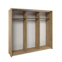 Amarillo Mirrored Wardrobe With 3 Sliding Doors In Oak Shetland