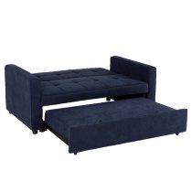 Annecy Fabric Sofa Bed With Black Legs In Navy Blue