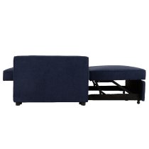 Annecy Fabric Sofa Bed With Black Legs In Navy Blue