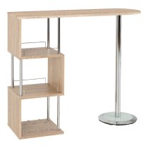 Cayuta Wooden Bar Table With 3 Shelves In Oak