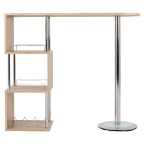 Cayuta Wooden Bar Table With 3 Shelves In Oak