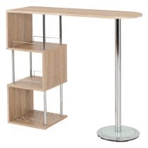 Cayuta Wooden Bar Table With 3 Shelves In Oak